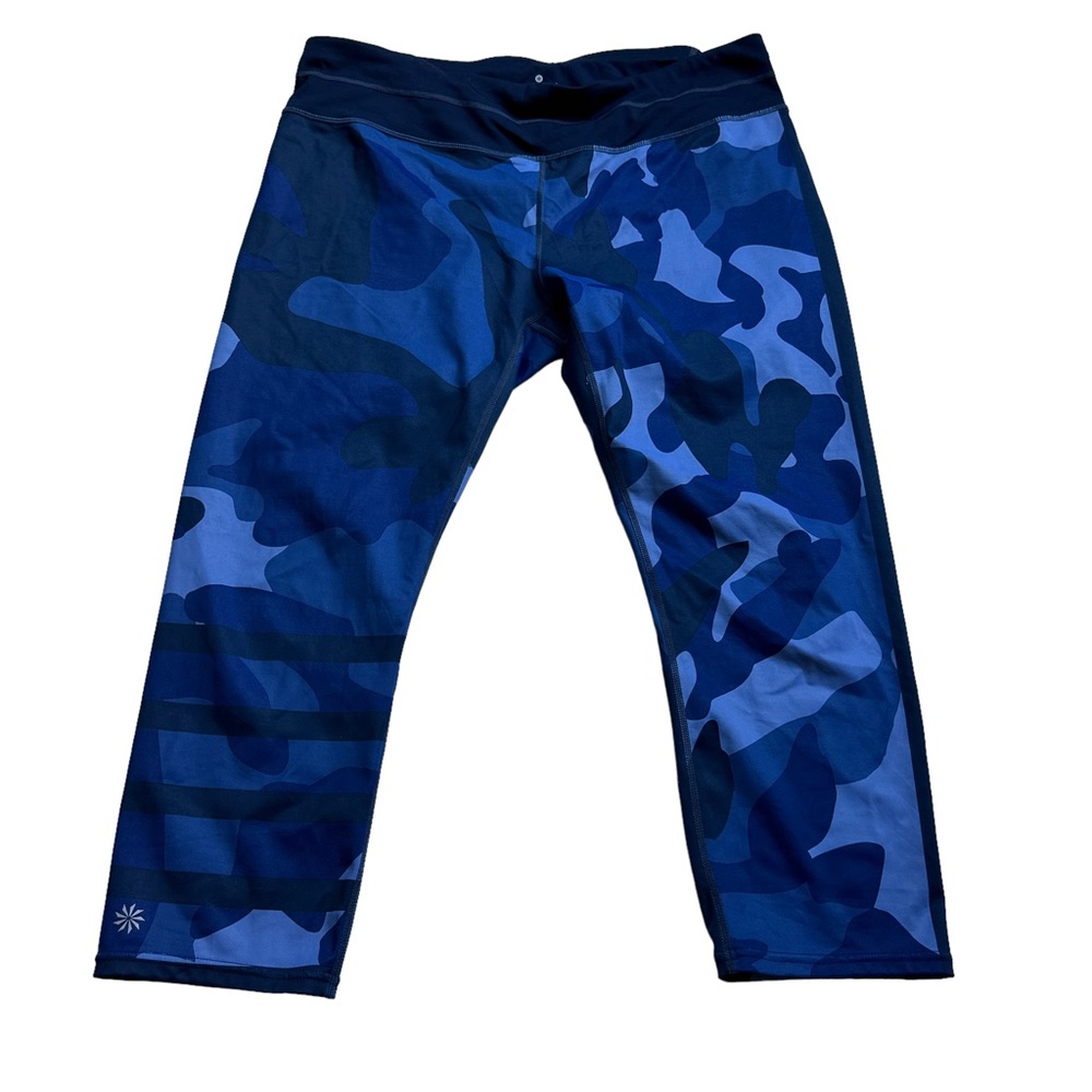 ATHLETA Pants Camo Capri Sonar Leggings Blue - Picture 2 of 7